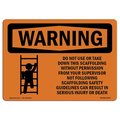 Signmission OSHA WARNING Sign, Do Not Use Or Take Down This Scaffolding, 10in X 7in Alum, 7" W, 10" L, Landscape OS-WS-A-710-L-12575
